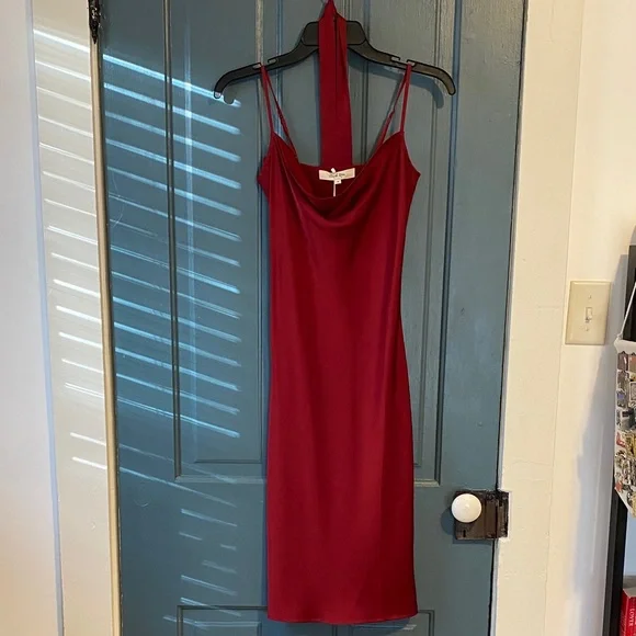 Simple Retro Draped Satin Cami Dress - Picture 5 of 7